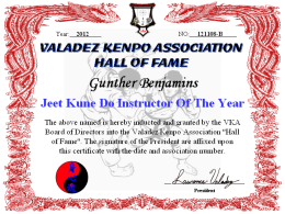 vka hall of fame certificate-gb